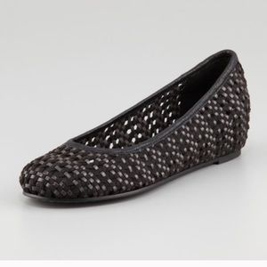 Eileen Fisher Black Woven Ballerina Flat